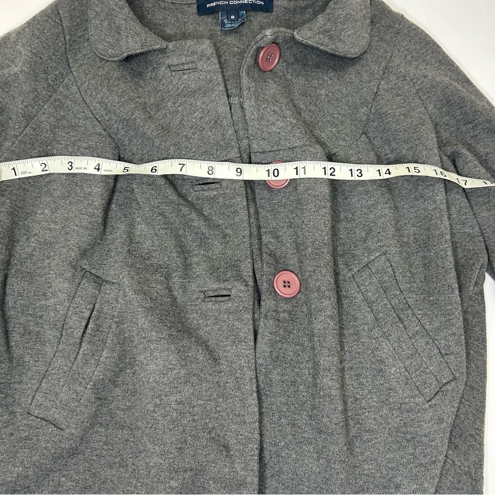 French Connection Gray Button Up Swing Jacket Wom… - image 5